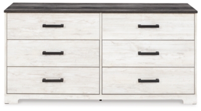 Shawburn Dresser, Whitewash/Charcoal Gray, large