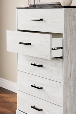 Shawburn Chest of Drawers, Whitewash/Charcoal Gray, large