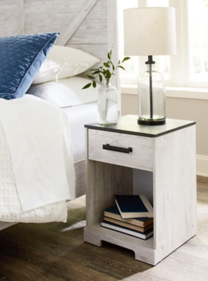 Shawburn Nightstand, Whitewash/Charcoal Gray, rollover