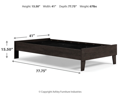 Piperton Twin Platform Bed, Black, large