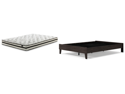 Piperton Queen Platform Bed with Mattress, Charcoal, large