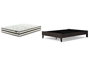 Piperton Queen Platform Bed with Mattress, Black, large