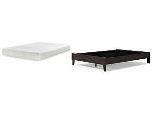 Piperton Queen Platform Bed with Mattress, Black, large