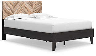 Piperton Full Panel Platform Bed, Two-tone Brown/Black, large
