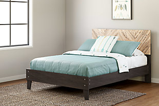 Piperton Full Panel Platform Bed, Two-tone Brown/Black, rollover
