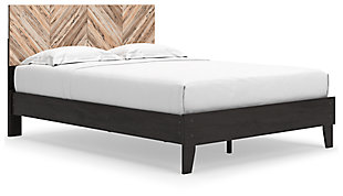 Piperton Queen Panel Platform Bed, Two-tone Brown/Black, large
