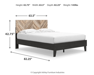 Piperton Queen Panel Platform Bed, Two-tone Brown/Black, large