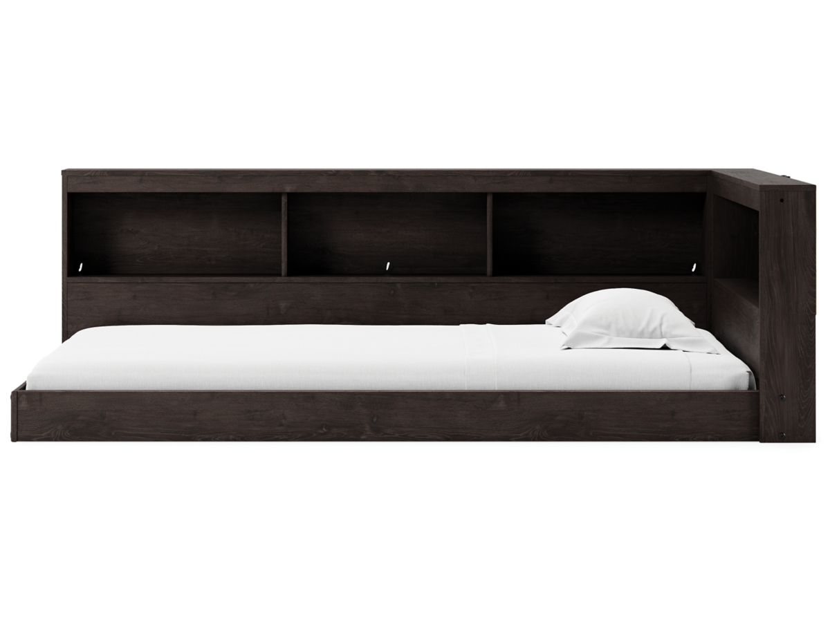 The Piperton Brown/White Twin Panel Platform Bed is available at