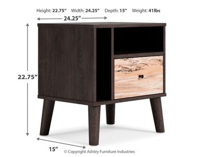 Piperton Nightstand, Two-tone Brown/Black, large