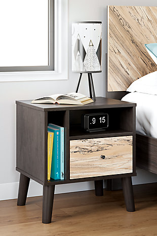 Piperton Nightstand, Two-tone Brown/Black, rollover