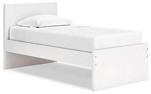 Onita Twin Panel Platform Bed, White, large