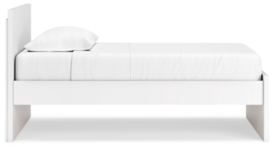 Onita Twin Panel Platform Bed, White, large