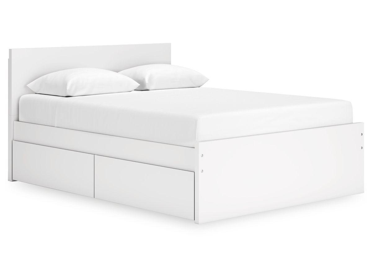 Hanaページ Hyanna Full Panel Bed with Storage with Mirrored Dresser
