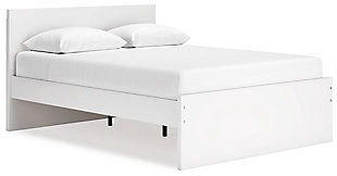 Onita Queen Panel Platform Bed, White, large