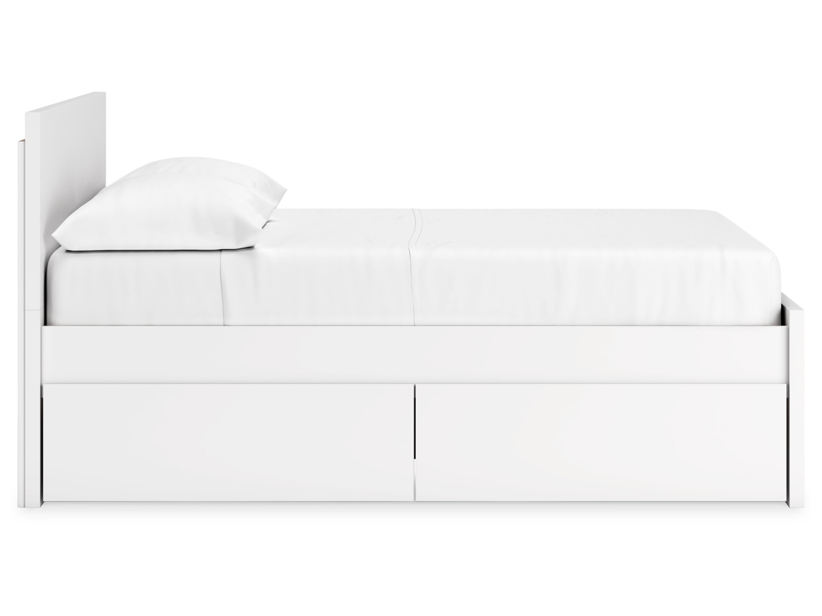 IVORYさま専用 Onita White Twin Platform Bed with 1 Side Storage From