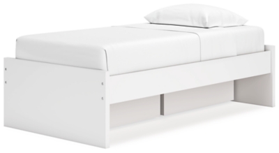 Onita Twin Platform Bed with 1 Side Storage, White, large