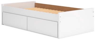 Onita Twin Platform Bed with 1 Side Storage, White, large