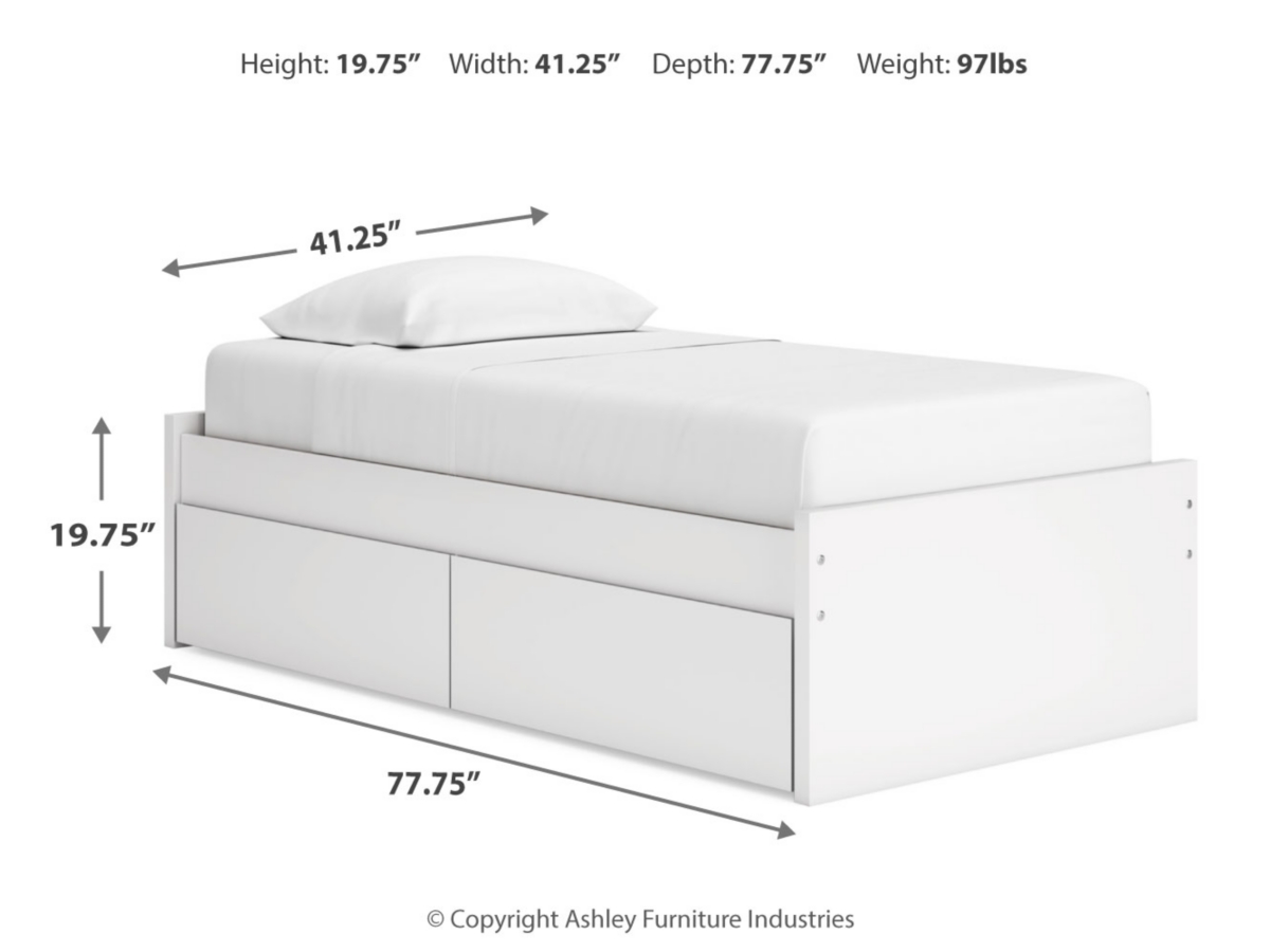 Onita Twin Platform Bed with 1 Side Storage | Ashley
