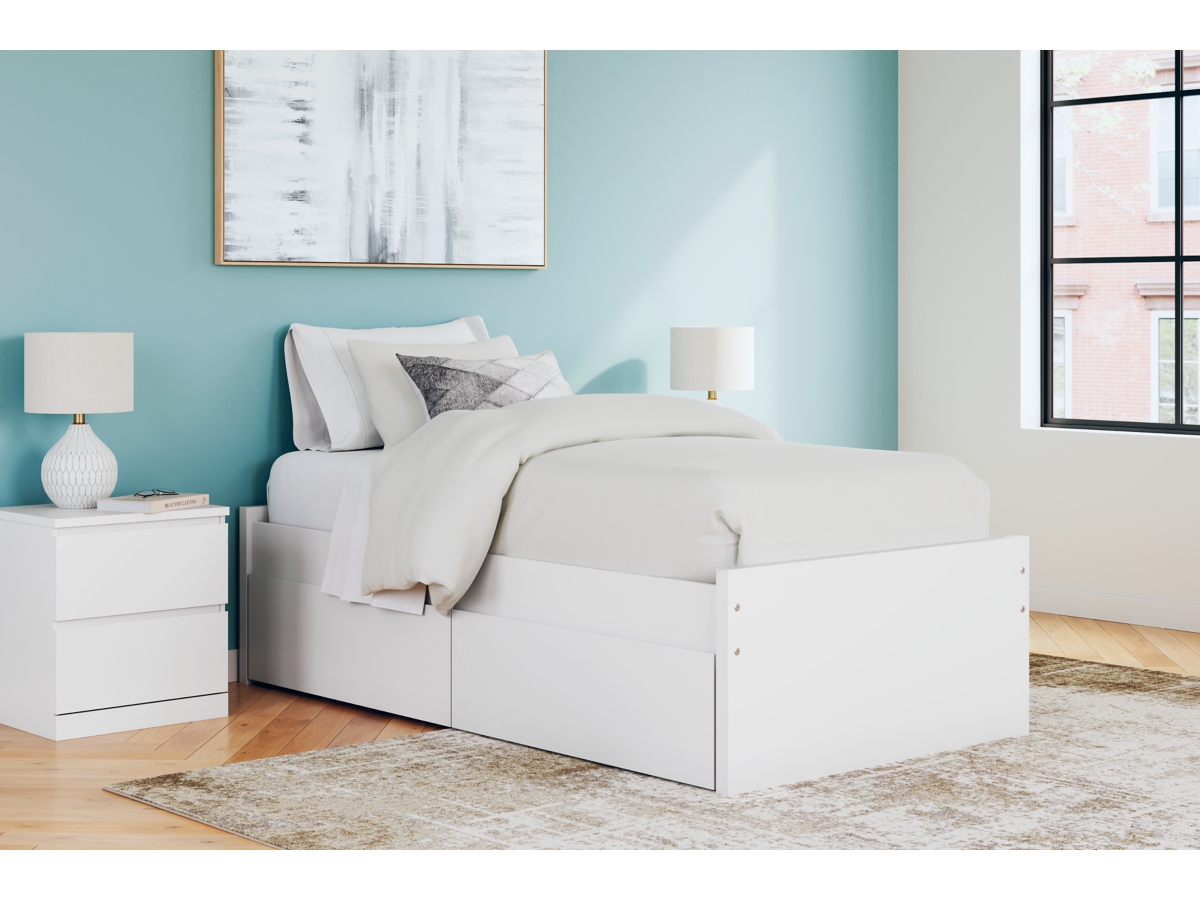 【あやページ】 Onita Twin Platform Bed with 1 Side Storage | Ashley