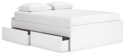 Onita Queen Platform Bed with 2 Side Storage, White, large