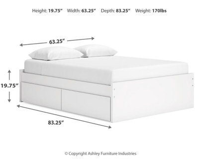 Onita Queen Platform Bed with 2 Side Storage, White, large