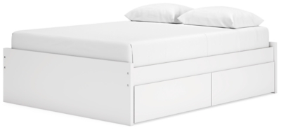 Onita Queen Platform Bed with 2 Side Storage, White, rollover