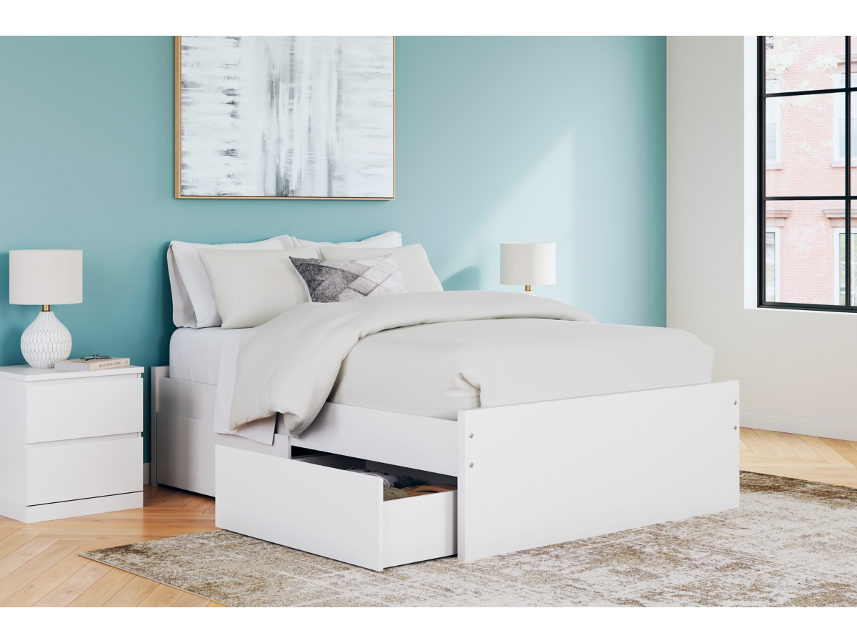 Onita Full Platform Bed with 2 Side Storage, White by Ashley, image size:1200x900