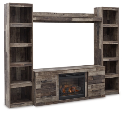 Derekson 4-Piece Entertainment Center with Electric Fireplace, , large