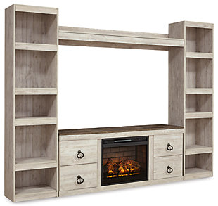 Willowton 4-Piece Entertainment Center with Electric Fireplace, , large