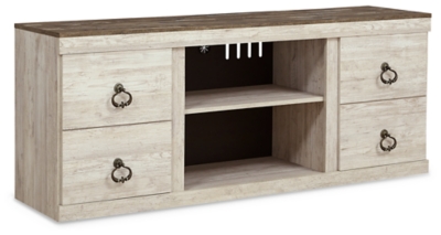 Willowton 60" TV Stand, Whitewash, large