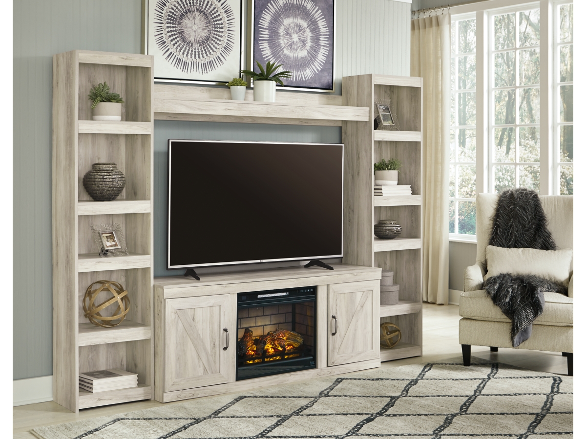 Bellaby Entertainment Center with 60 TV Stand and LED Electric Fireplace Insert Ashley