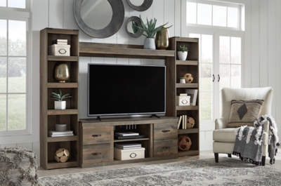 Trinell 4-Piece Entertainment Center, Brown, rollover