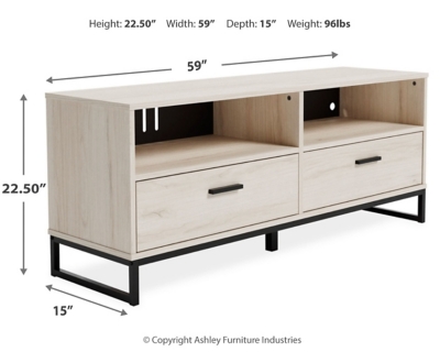 Socalle 59" TV Stand, Light Natural, large