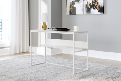 "Deznee 48" Home Office Desk with 1 Shelf", White