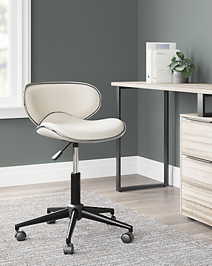 Beauenali Home Office Desk Chair, White, rollover
