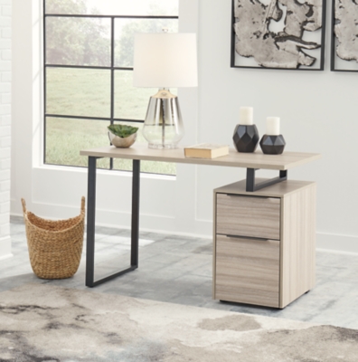 H211-28 Waylowe 48 Home Office Desk, Natural/Black sku H211-28