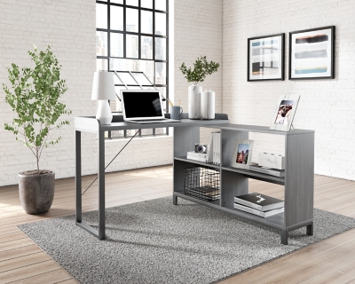 H215-24 Yarlow Home Office L-Desk, Black sku H215-24