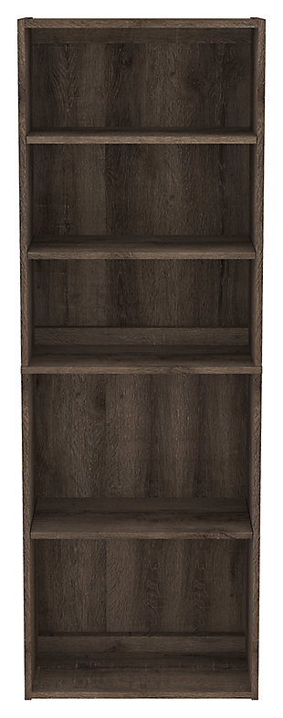 Clean-lined and contemporary—but far from stark—the Arlenbry home office bookcase is a fresh style awakening. Sleek scale makes it a natural fit for smaller spaces. Effortlessly combining modern farmhouse design with urban attitude, the replicated weathered oak grain plays perfectly with the chic yet earthy aesthetic.Made of decorative laminate and engineered wood | Replicated weathered oak grain | 3 fixed shelves; 1 adjustable shelf | Assembly required | Estimated Assembly Time: 45 Minutes