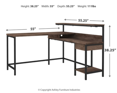 Arlenbry 55 L-Shaped Home Office Desk with Shelf