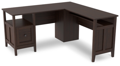 BYBLIGHT Capen 87 in. L Shaped Brown Engineered Wood 2 Drawer Executive Desk  with 51 in. File Cabinet Home Office Computer Desk BB-F1658XF - The Home  Depot