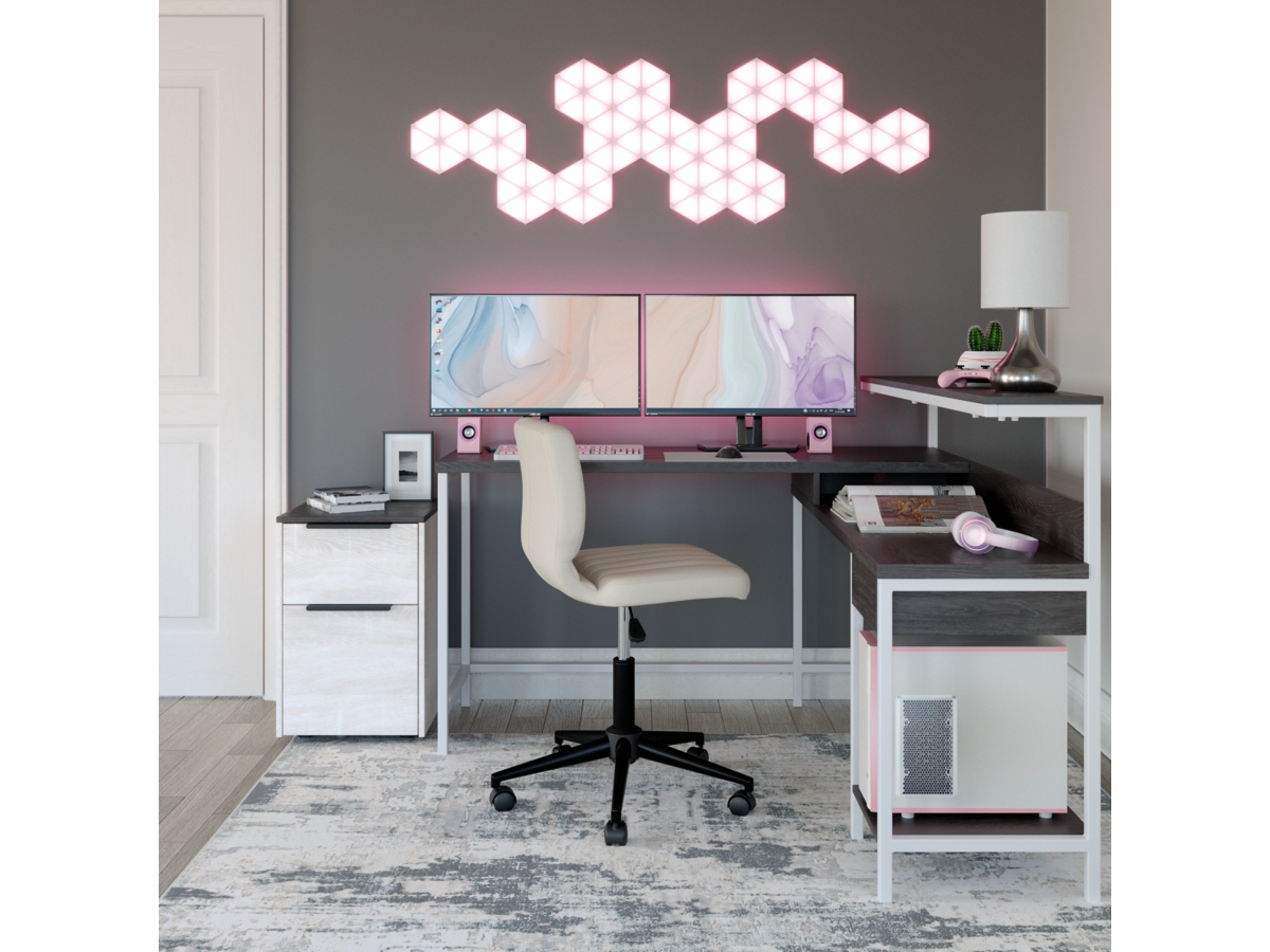 Dorrinson 55 L Shaped Home Office Desk with Shelf
