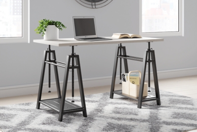 Bayflynn Home Office Desk, White/Black