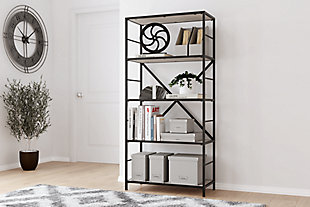 Bayflynn Bookcase, White/Black, rollover