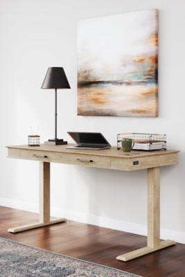 SLIM DESK // Modern Wood Desk With Drawers // Fixed or Adjustable Height  Desk