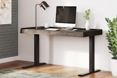 Zendex 55 Adjustable Height Desk, Dark Brown