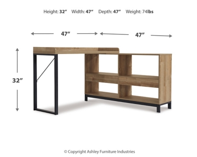 Glass l shaped desk 2024 ashley furniture