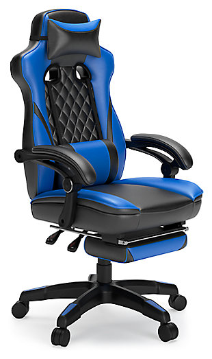 Lynxtyn Home Office Swivel Desk Chair, Blue/Black, large