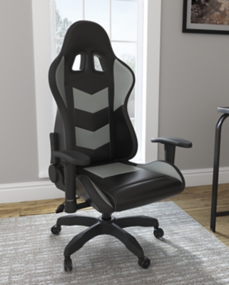 Lynxtyn Home Office Desk Chair Leather, Black/Gray