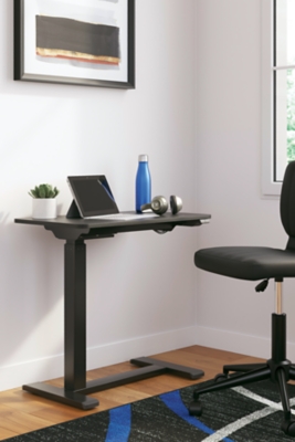 Lynxtyn Adjustable Height Home Office Side Desk, Black