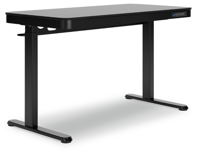 Lynxtyn Adjustable Height Home Office Desk, Black, large